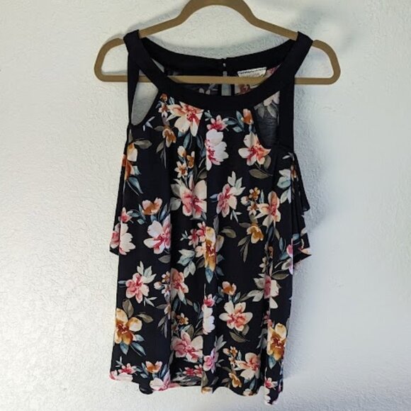 Corvia Floral Cold Shoulder Shirt | Size 2X - Picture 1 of 5